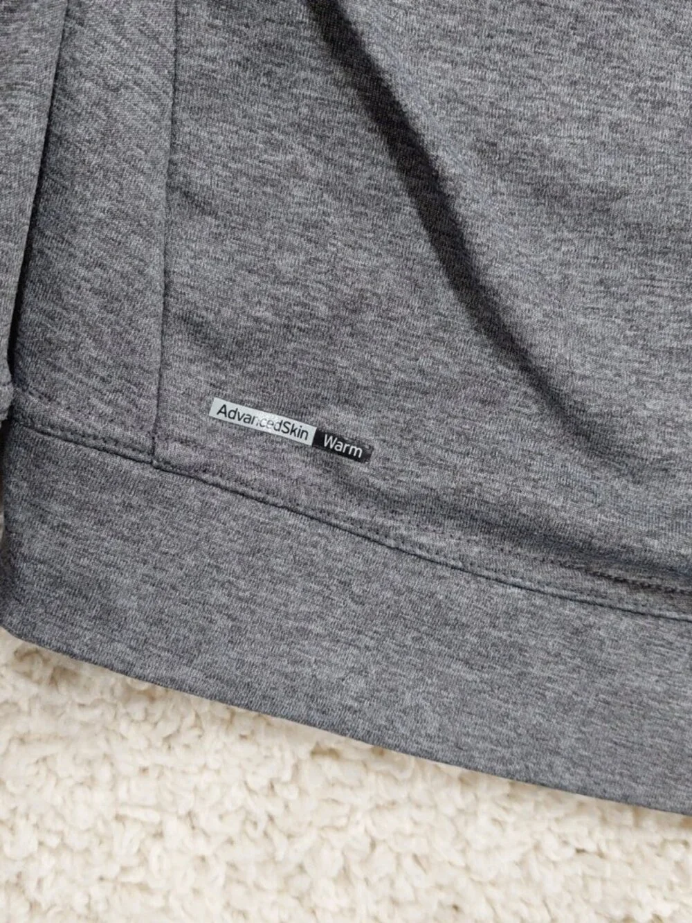 Salomon Mens Large Pulse Mid Fleece Hoodie Jacket Stretch Full Zip, Running Grey